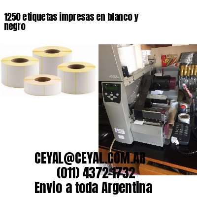 1250 etiquetas impresas en blanco y negro