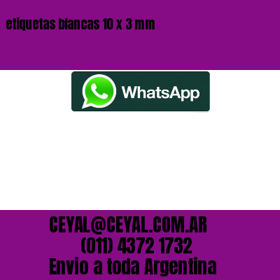 etiquetas blancas 10 x 3 mm