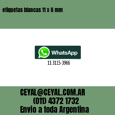 etiquetas blancas 11 x 6 mm