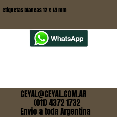 etiquetas blancas 12 x 14 mm