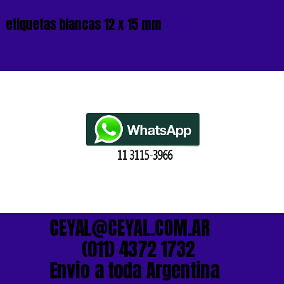 etiquetas blancas 12 x 15 mm