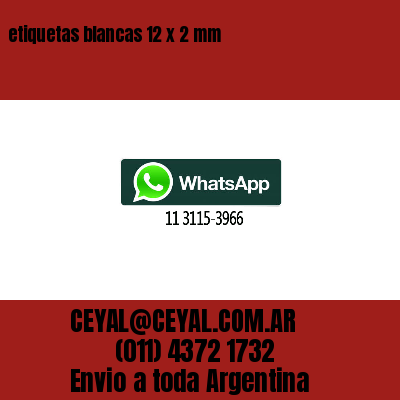 etiquetas blancas 12 x 2 mm