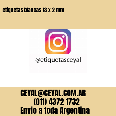 etiquetas blancas 13 x 2 mm