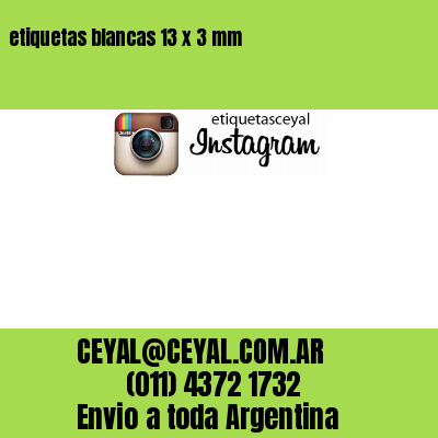 etiquetas blancas 13 x 3 mm