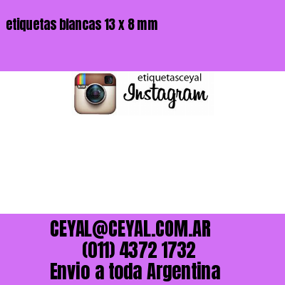 etiquetas blancas 13 x 8 mm
