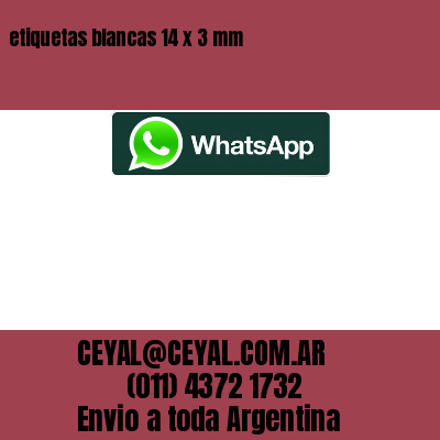 etiquetas blancas 14 x 3 mm