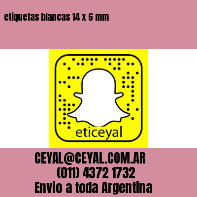 etiquetas blancas 14 x 6 mm