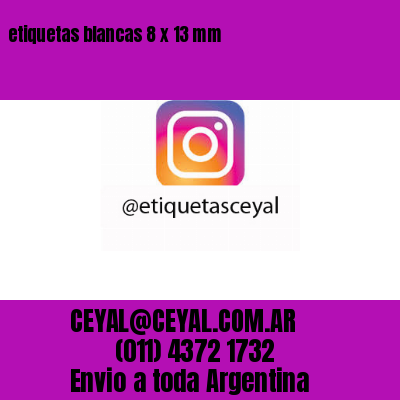 etiquetas blancas 8 x 13 mm
