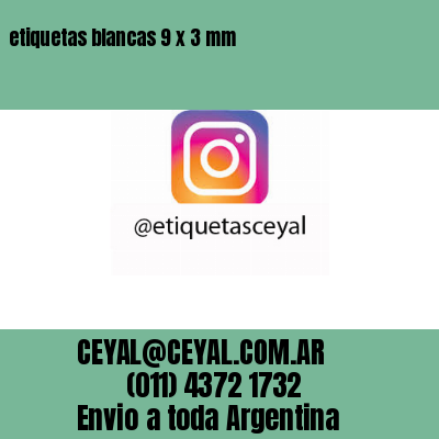 etiquetas blancas 9 x 3 mm