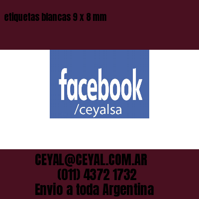 etiquetas blancas 9 x 8 mm