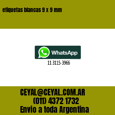 etiquetas blancas 9 x 9 mm