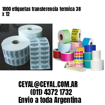 1000 etiquetas transferencia termica 38 x 12