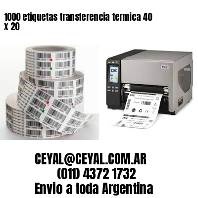 1000 etiquetas transferencia termica 40 x 20