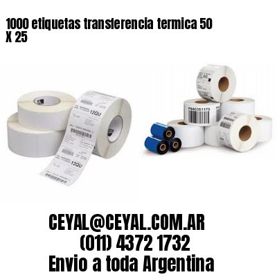 1000 etiquetas transferencia termica 50 X 25