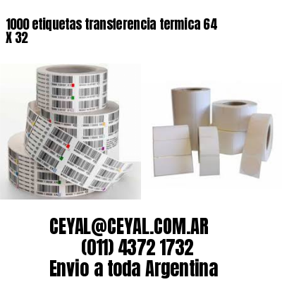 1000 etiquetas transferencia termica 64 X 32