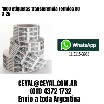 1000 etiquetas transferencia termica 80 X 25