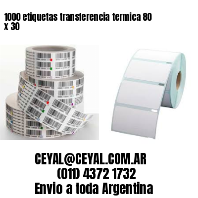1000 etiquetas transferencia termica 80 x 30