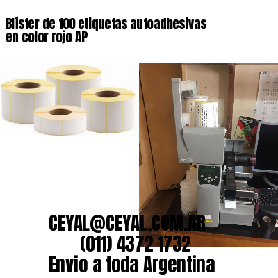 Blíster de 100 etiquetas autoadhesivas en color rojo AP