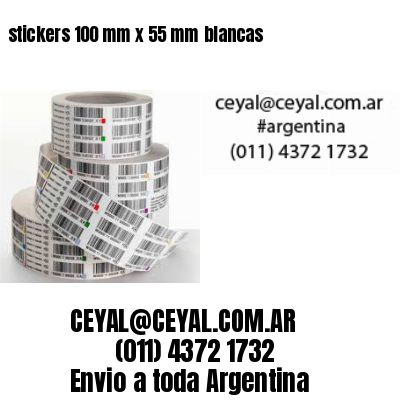 stickers 100 mm x 55 mm	blancas