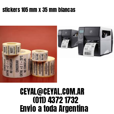stickers 105 mm x 35 mm	blancas