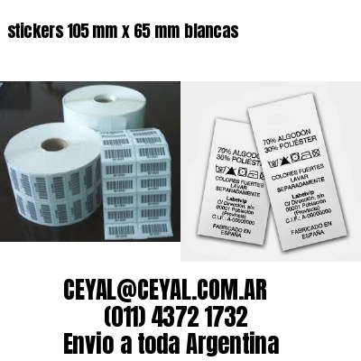 stickers 105 mm x 65 mm	blancas