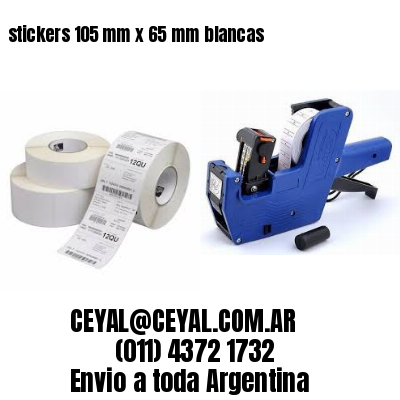 stickers 105 mm x 65 mm	blancas
