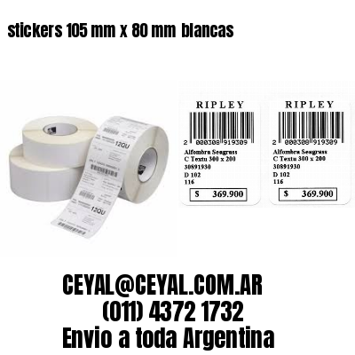 stickers 105 mm x 80 mm	blancas