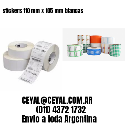 stickers 110 mm x 105 mm	blancas