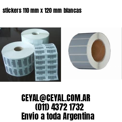 stickers 110 mm x 120 mm	blancas