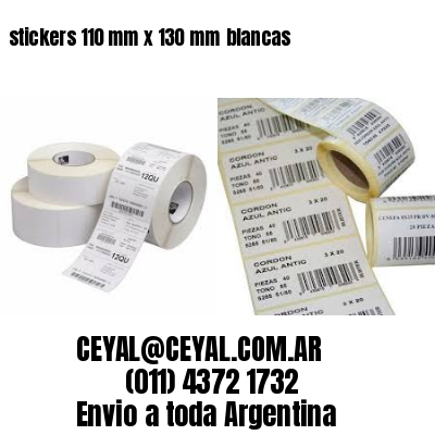 stickers 110 mm x 130 mm	blancas