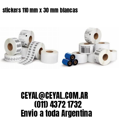 stickers 110 mm x 30 mm	blancas