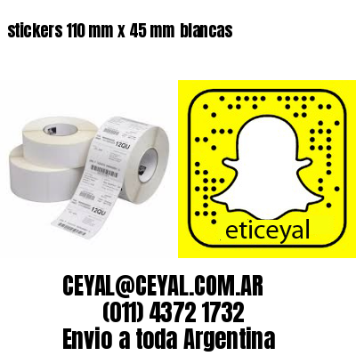stickers 110 mm x 45 mm	blancas