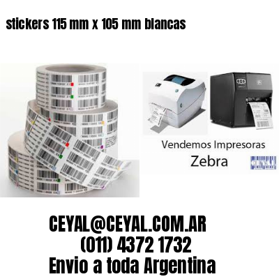 stickers 115 mm x 105 mm	blancas