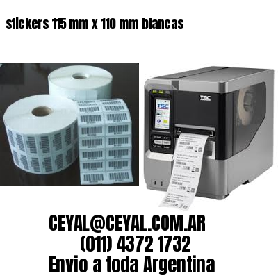 stickers 115 mm x 110 mm	blancas