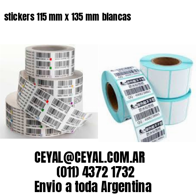 stickers 115 mm x 135 mm	blancas