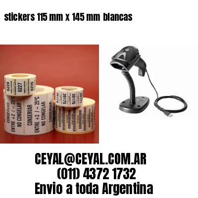 stickers 115 mm x 145 mm	blancas