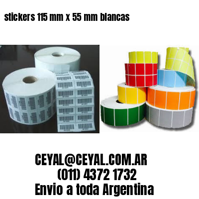 stickers 115 mm x 55 mm	blancas