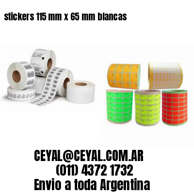 stickers 115 mm x 65 mm	blancas
