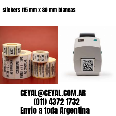 stickers 115 mm x 80 mm	blancas