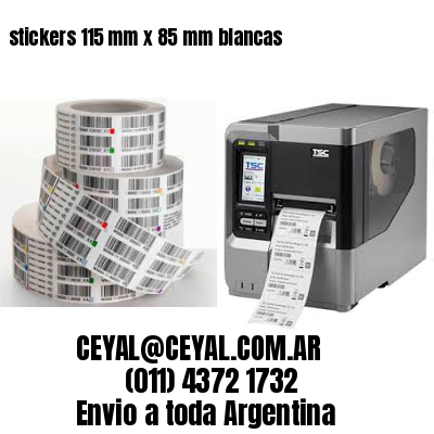 stickers 115 mm x 85 mm	blancas