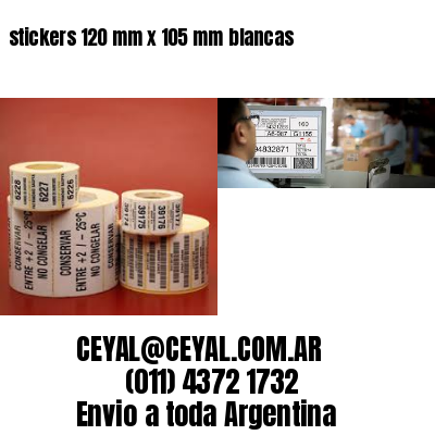 stickers 120 mm x 105 mm	blancas