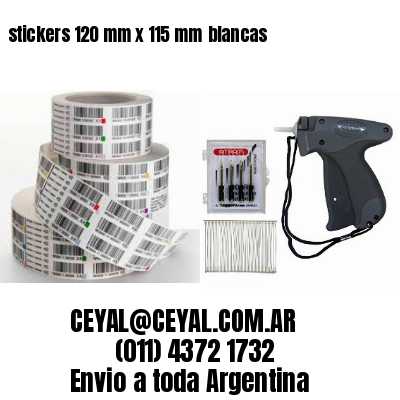 stickers 120 mm x 115 mm	blancas