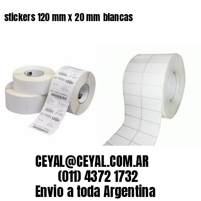 stickers 120 mm x 20 mm	blancas