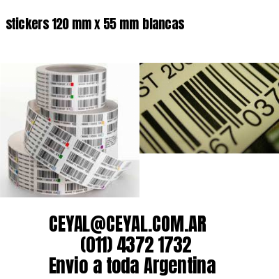 stickers 120 mm x 55 mm	blancas