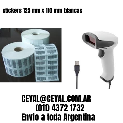 stickers 125 mm x 110 mm	blancas