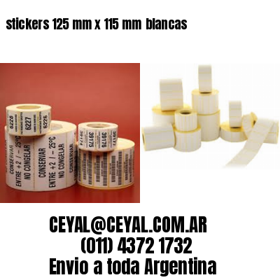 stickers 125 mm x 115 mm	blancas