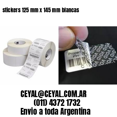 stickers 125 mm x 145 mm	blancas