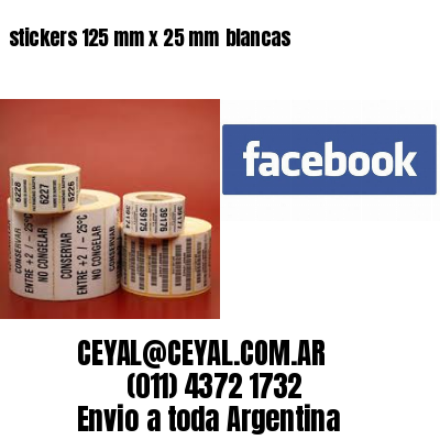stickers 125 mm x 25 mm	blancas
