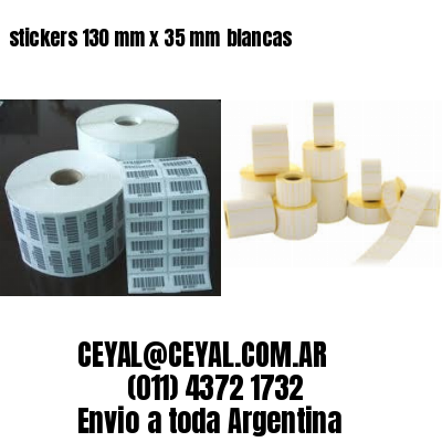 stickers 130 mm x 35 mm	blancas