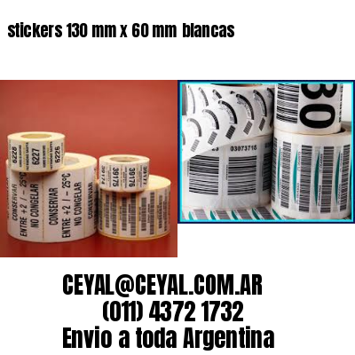 stickers 130 mm x 60 mm	blancas